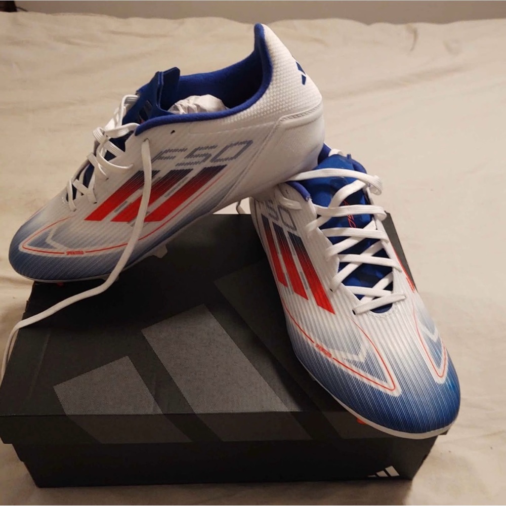 Adidas Men's White, Blue, and Red Athletic Shoes